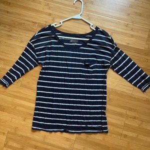 Women's Aerie Quarter Sleeve striped shirt